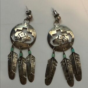 Sterling Silver Feather Dangle Earrings